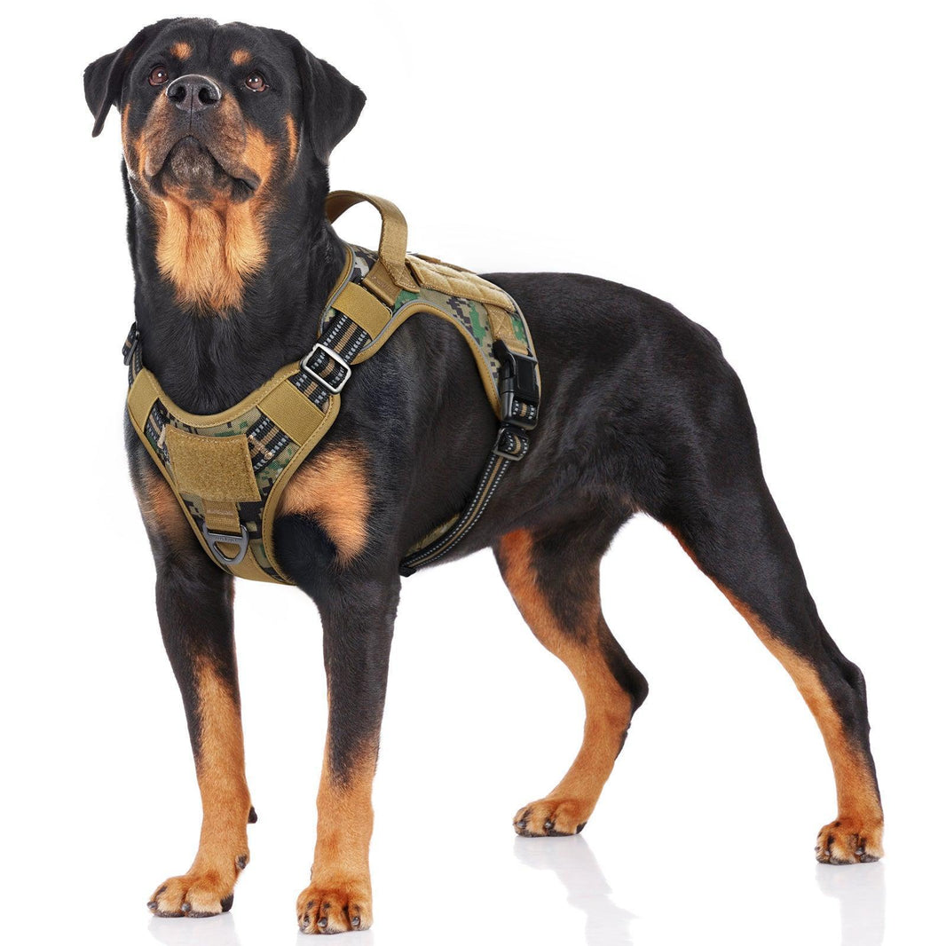 Camo Escape Proof Tactical Dog Harness - Brown camo
