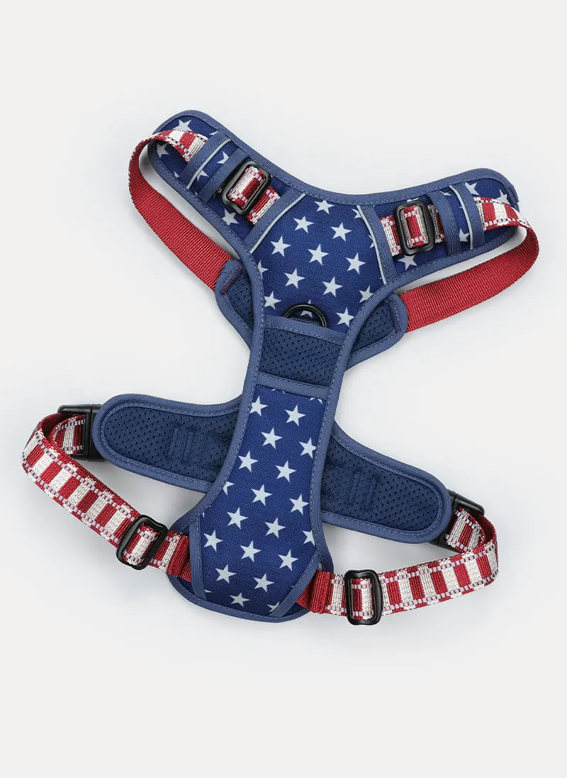 Urban Grid No Pull Dog Harness - Blue Star