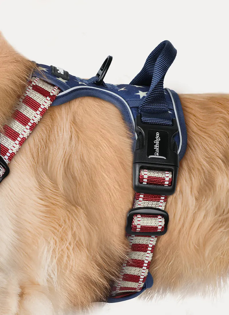 Urban Grid No Pull Dog Harness - Blue Star