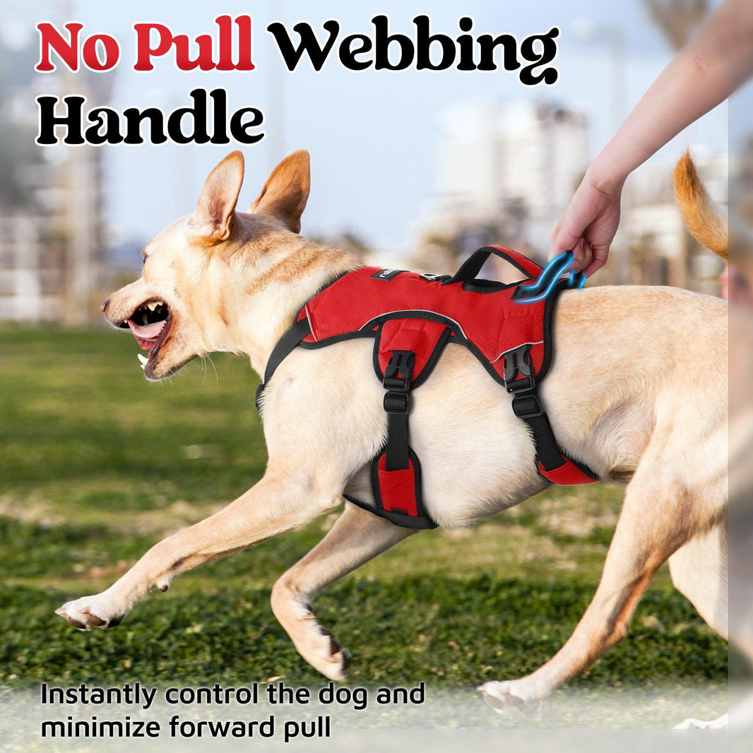 Rabbitgoo Large Dog Harness with Handle - Red