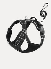 No Pull Dog Harness and Leash Set - Black / S