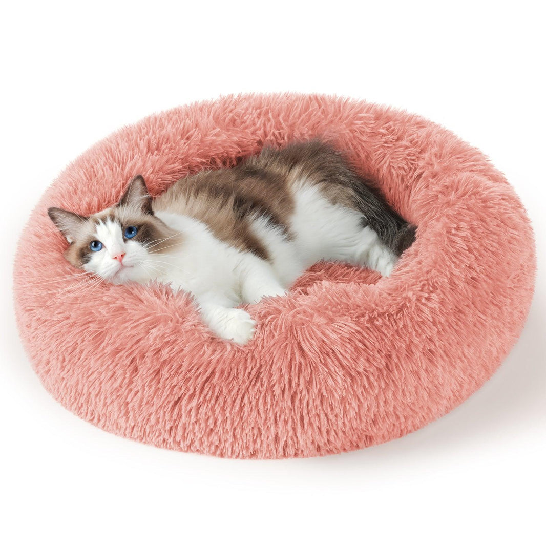 Rabbitgoo Floof Calming 24'' Pet Bed - Pink / 24.0"L x 24.0"W x 5.7"Th