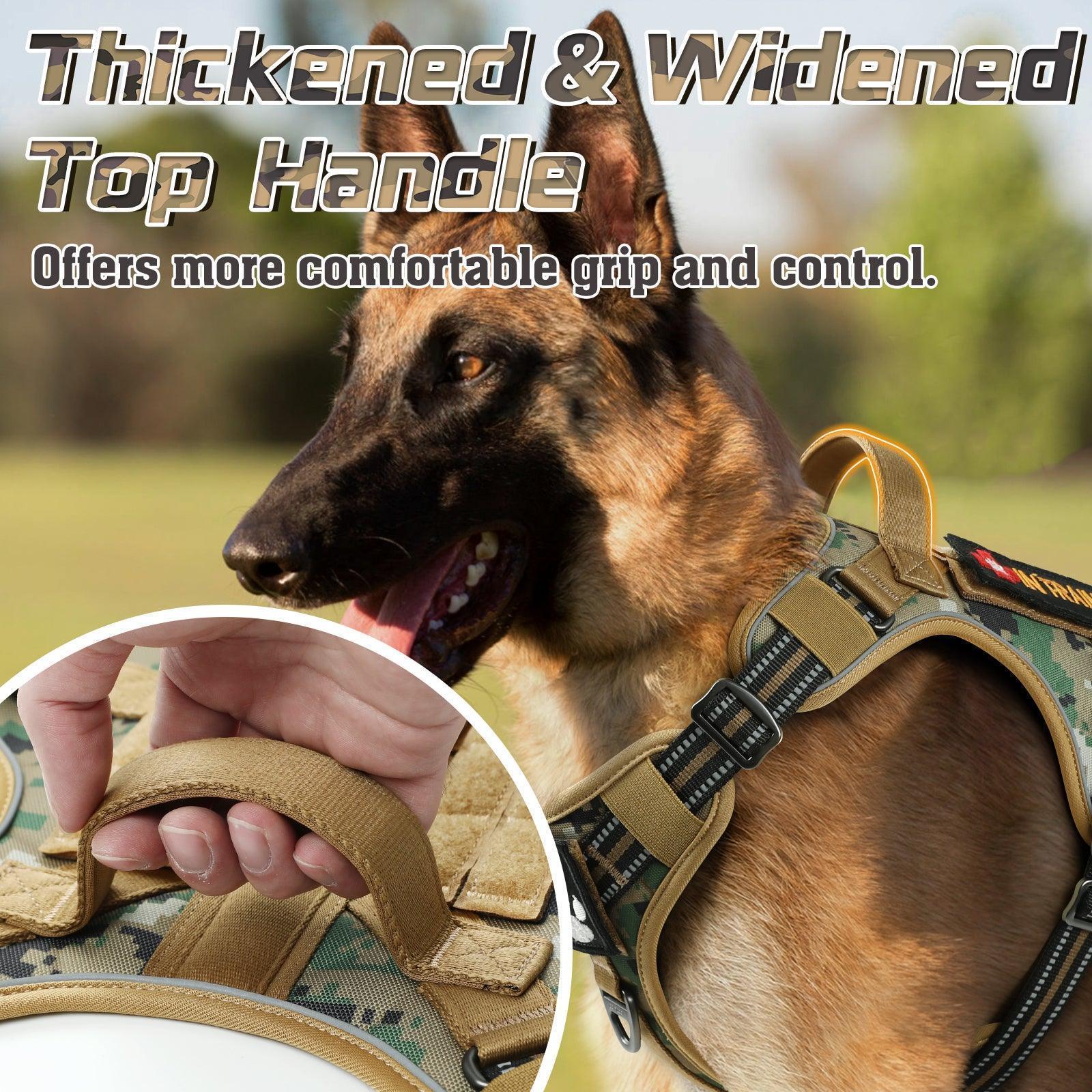 Camo Escape Proof Tactical Dog Harness - Brown camo