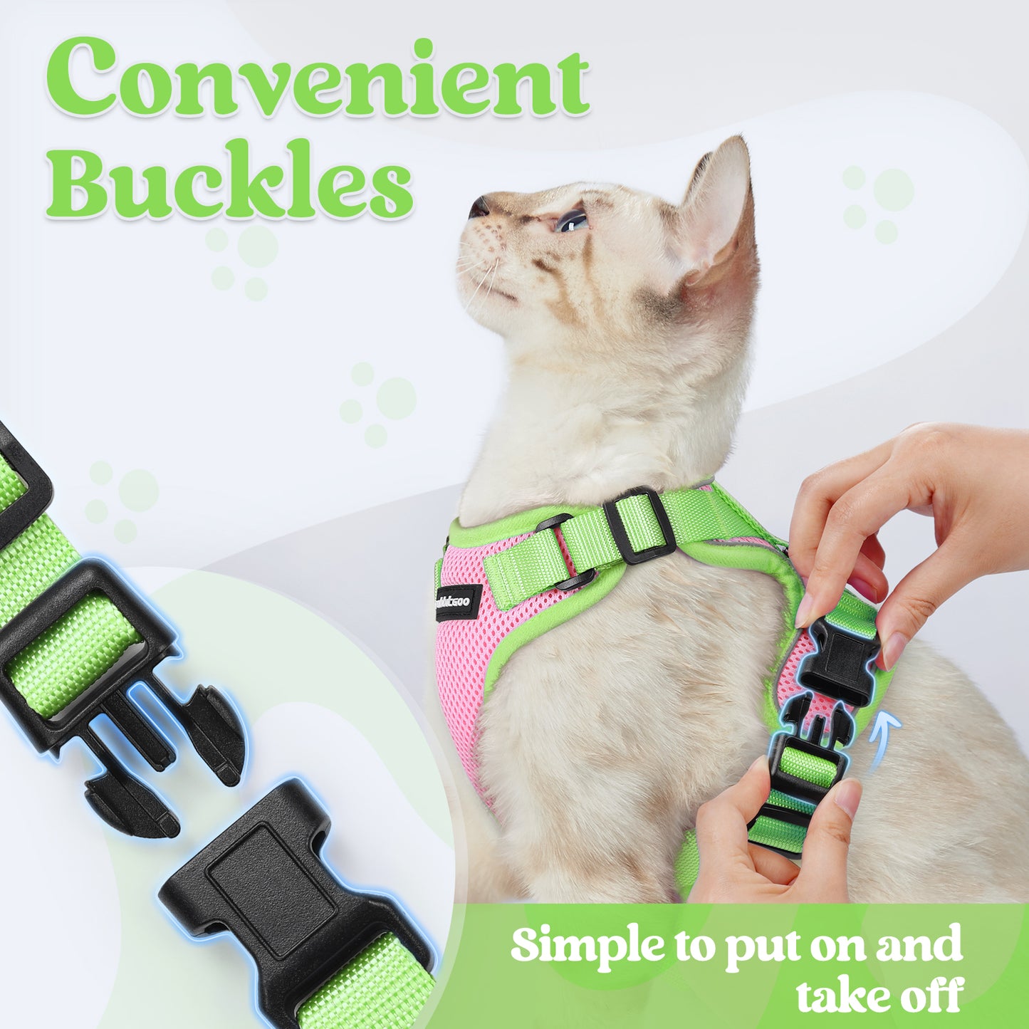 Rabbitgoo 2-tone Adjustable cat harness and leash set - New