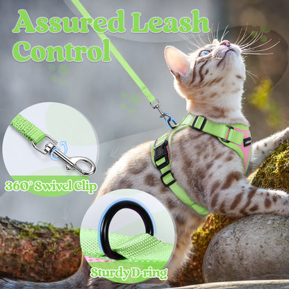 Rabbitgoo 2-tone Adjustable cat harness and leash set - New