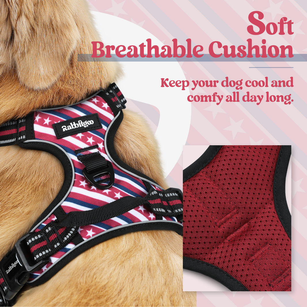 Urban Grid No Pull Dog Harness - Red Stripe