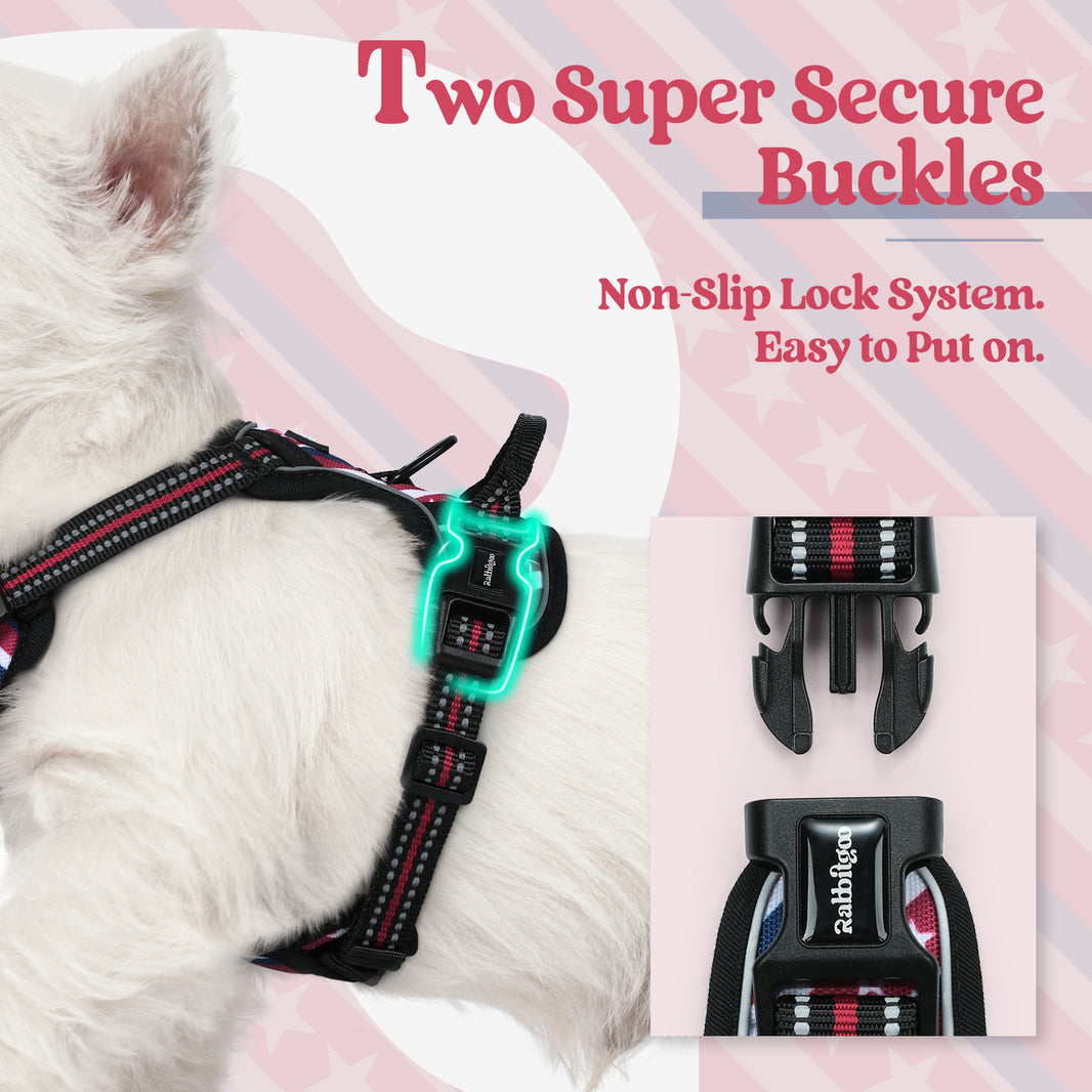Urban Grid No Pull Dog Harness - Red Stripe