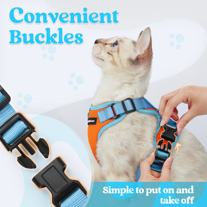 Rabbitgoo 2-tone Adjustable cat harness and leash set - New