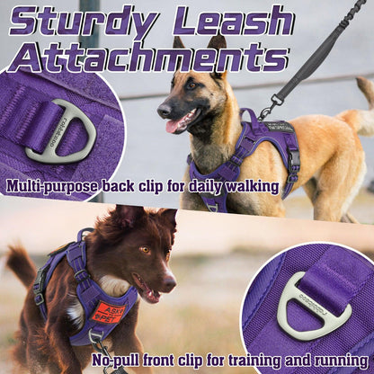 Colorful Escape Proof Tactical Dog Vest Harness - Rabbitgoo