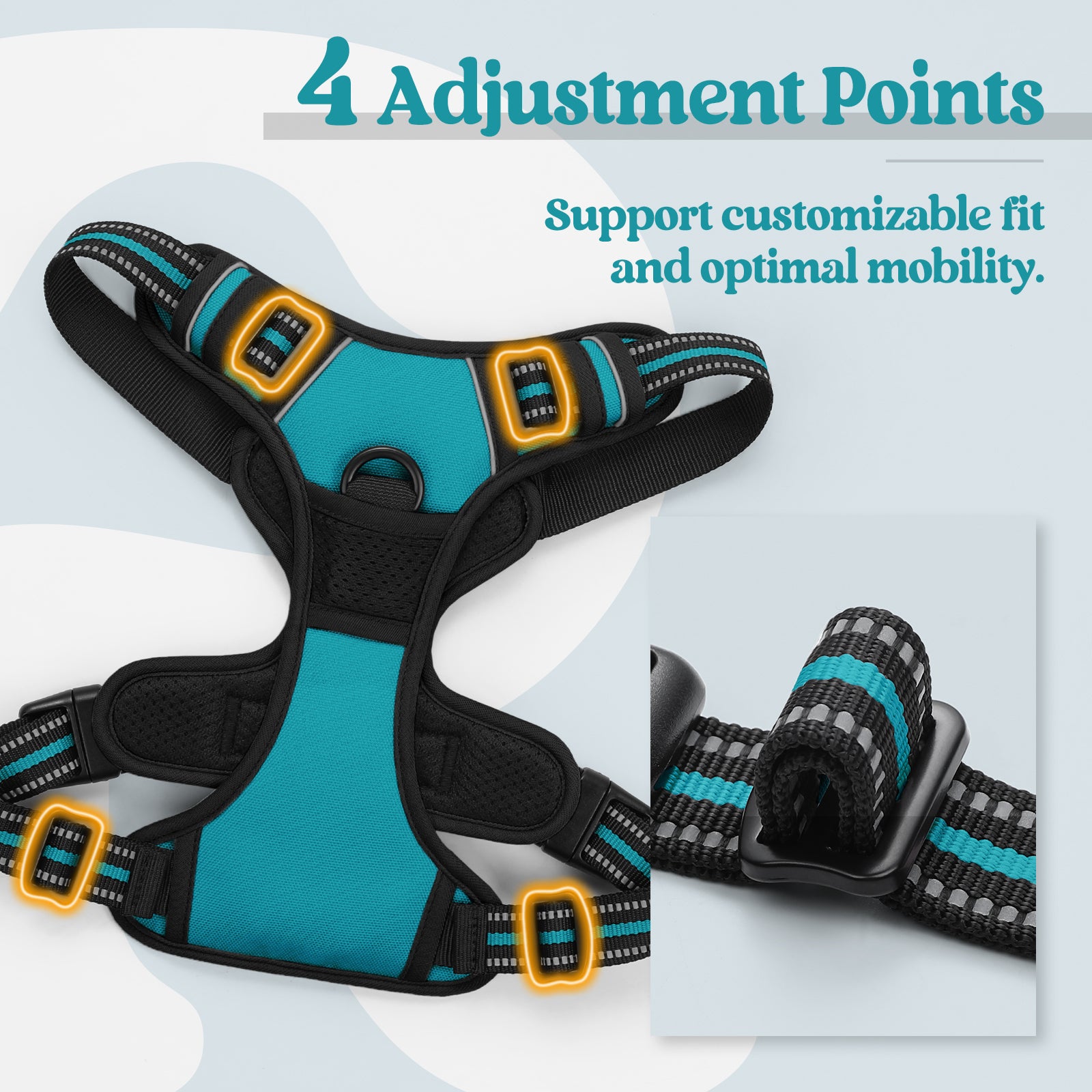 Rabbitgoo No Pull Dog Harness - Teal