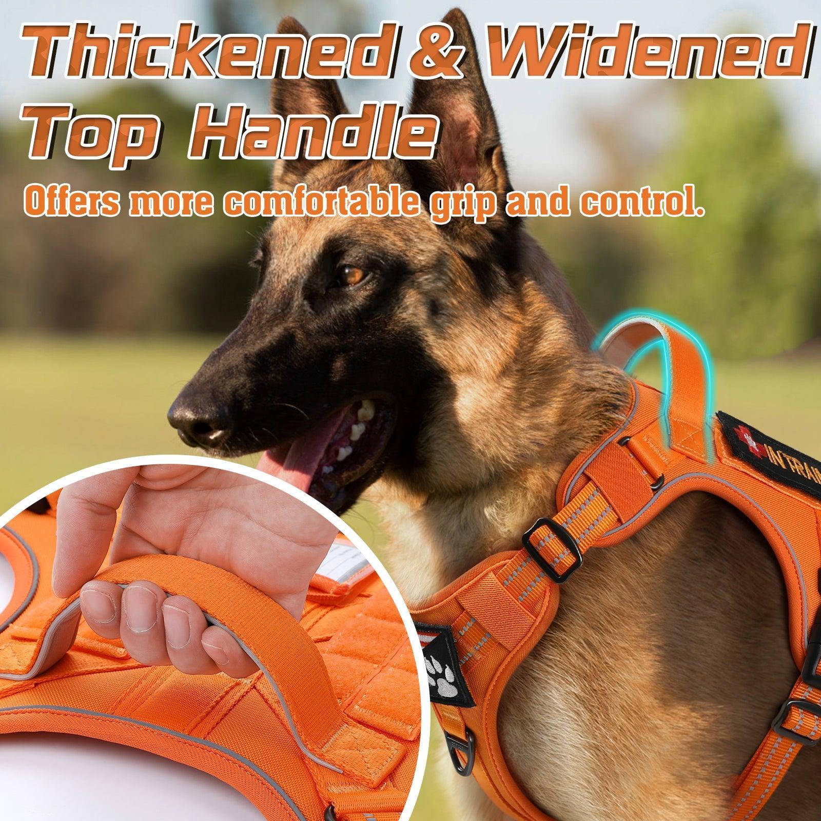 Colorful Escape Proof Tactical Dog Vest Harness - Orange 
