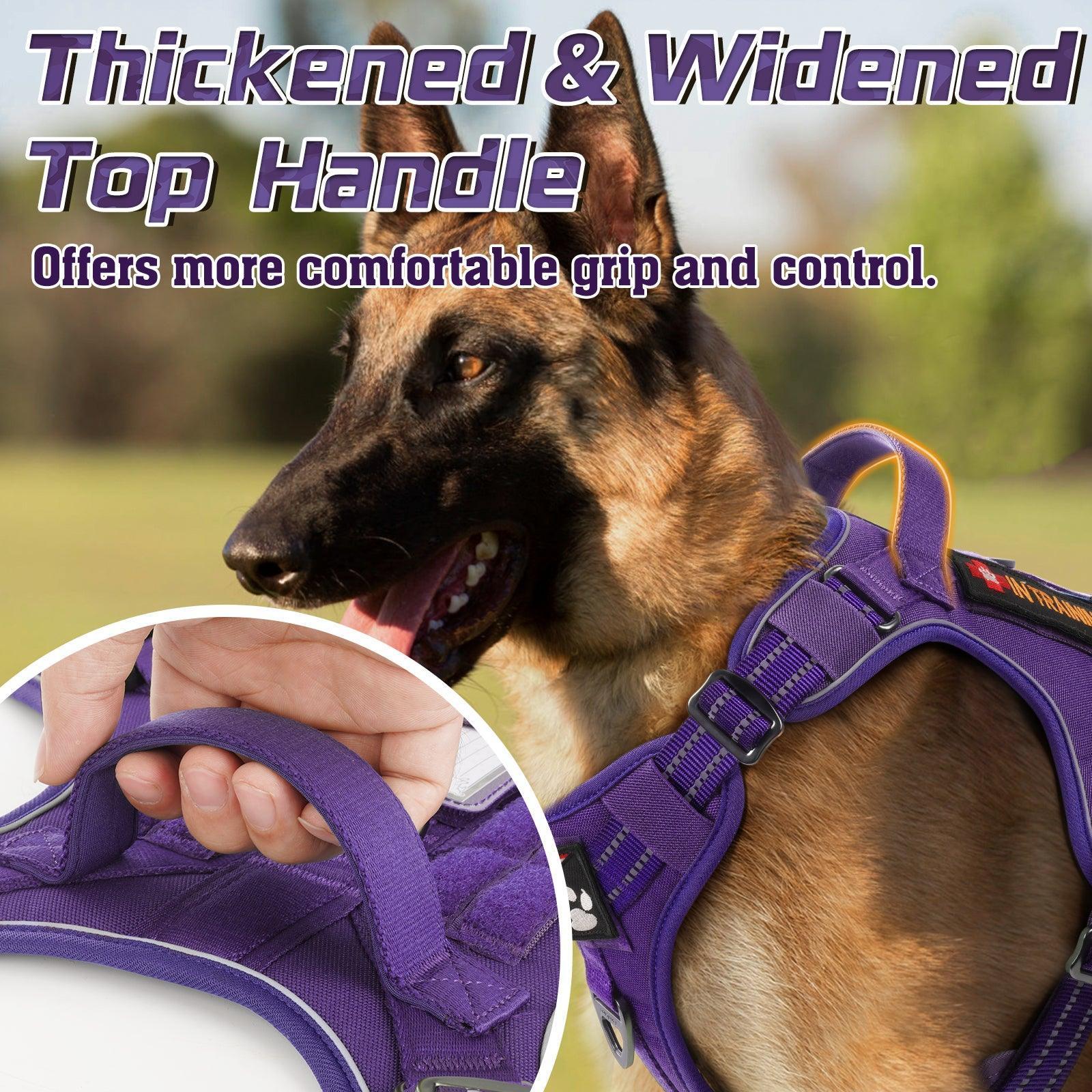 Colorful Escape Proof Tactical Dog Vest Harness - Purple 