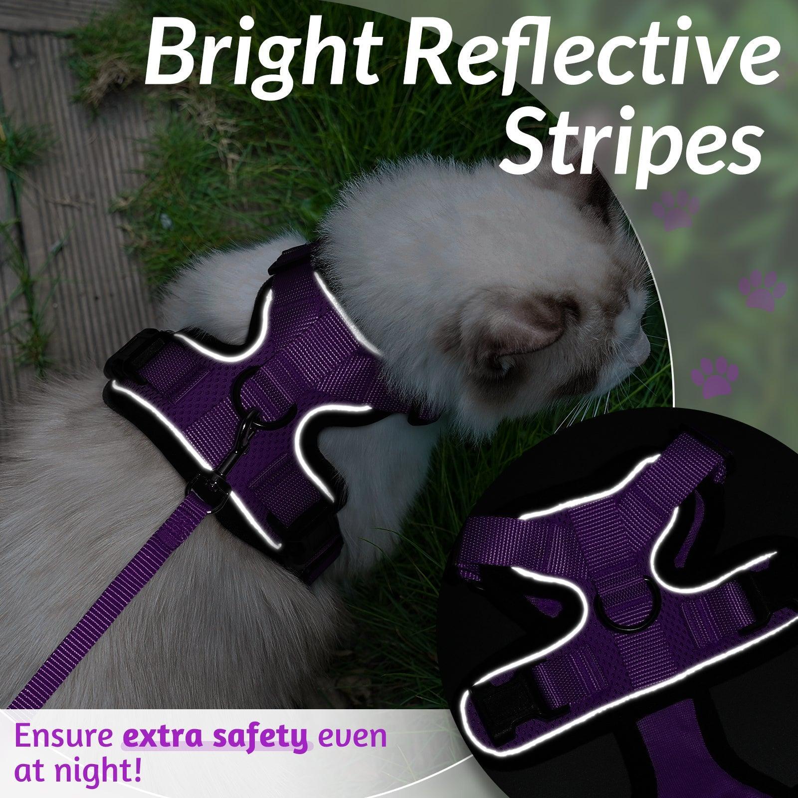 Rabbitgoo Adjustable Cat Harness and Leash Set - Pruple