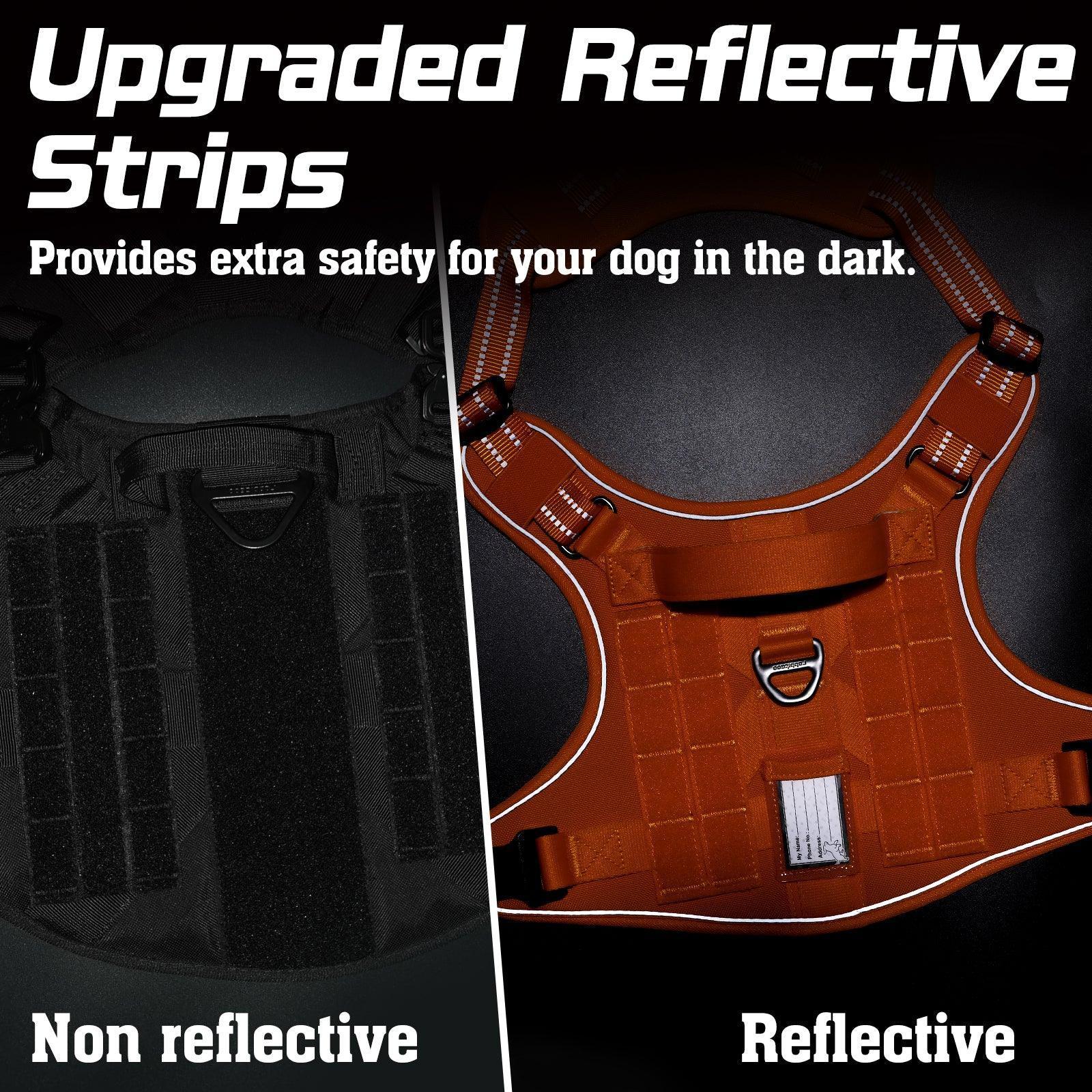 Colorful Escape Proof Tactical Dog Vest Harness - Orange 