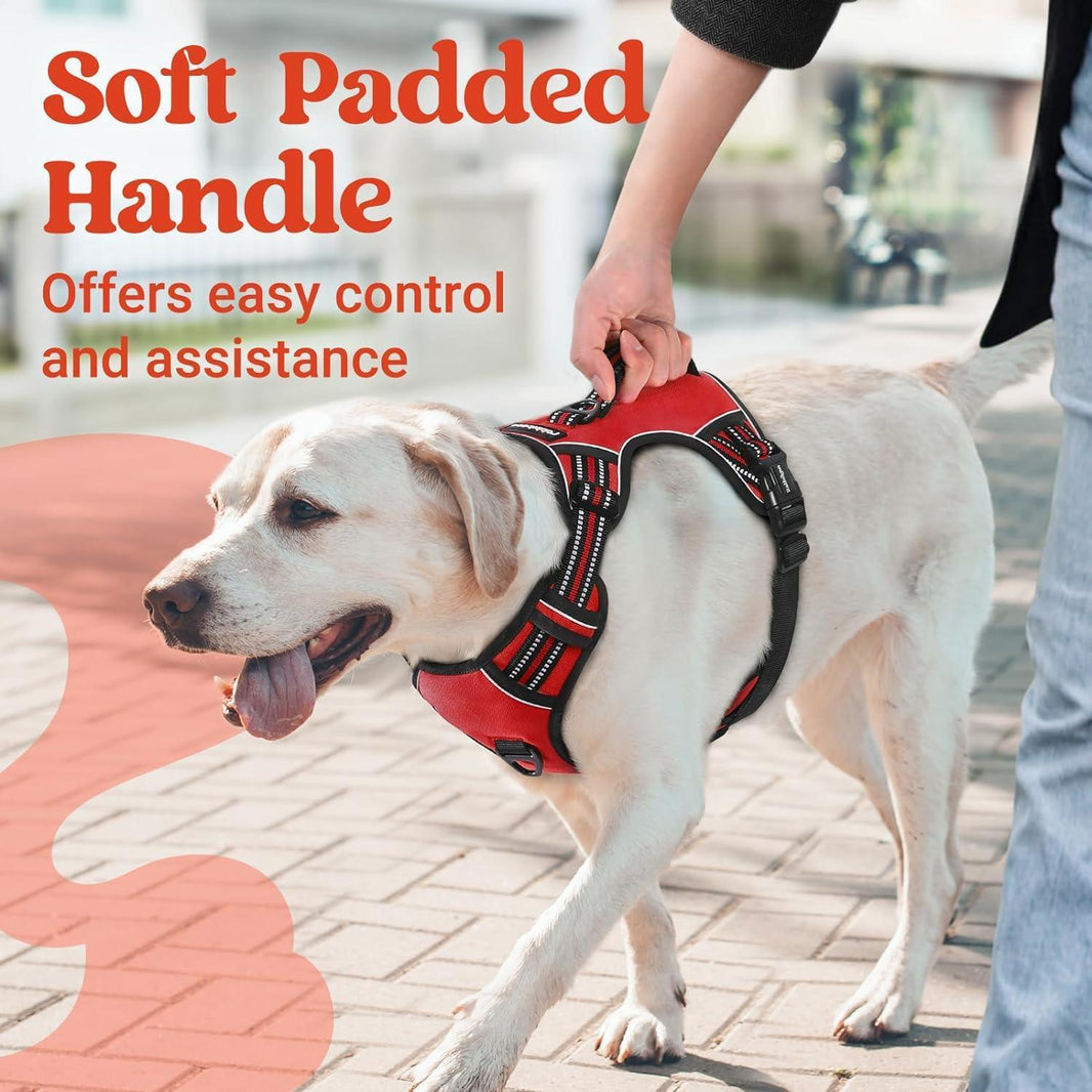 Uplift Pro Adjustable Dog Harness with Neck Buckle - Red