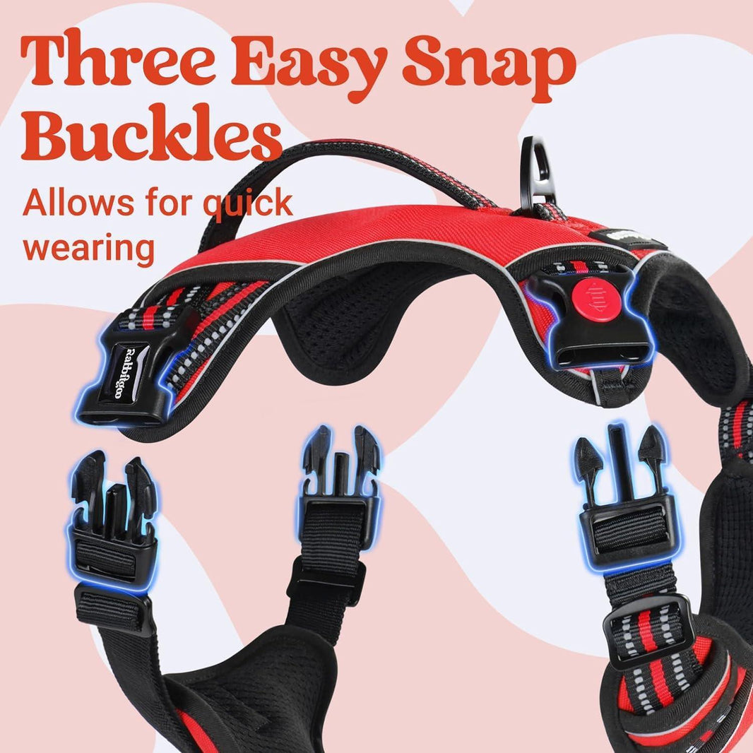 Uplift Pro Adjustable Dog Harness with Neck Buckle - Red