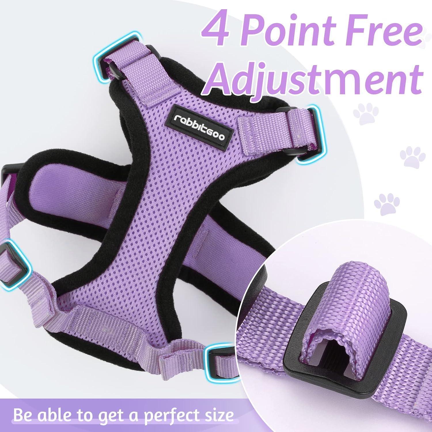 Rabbitgoo Adjustable Cat Harness and Leash Set - Light Purple