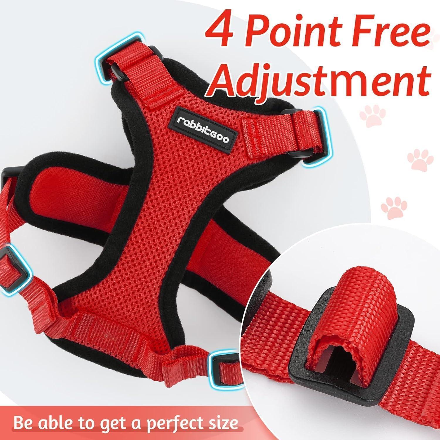 Rabbitgoo Adjustable Cat Harness and Leash Set - Red