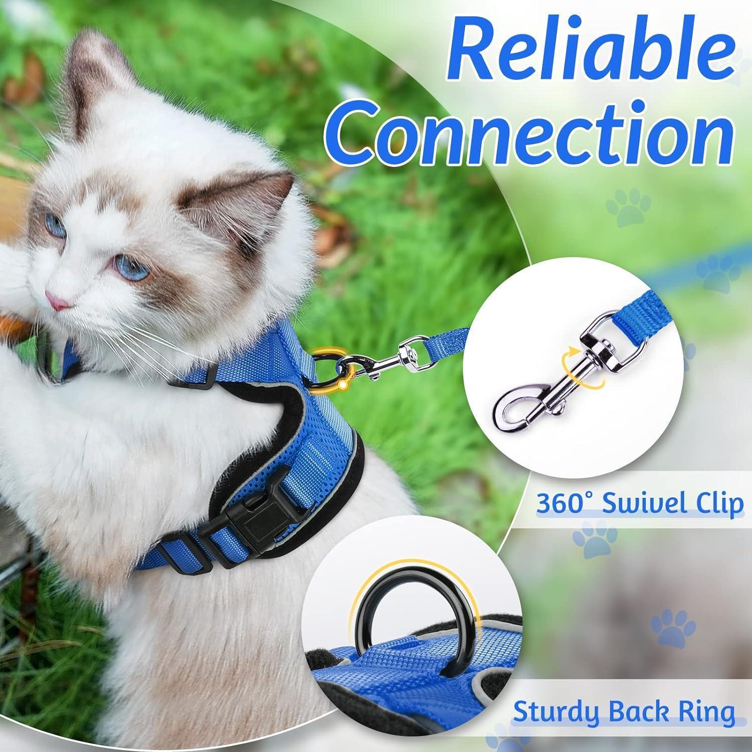 Rabbitgoo Adjustable Cat Harness and Leash Set - Navy Blue