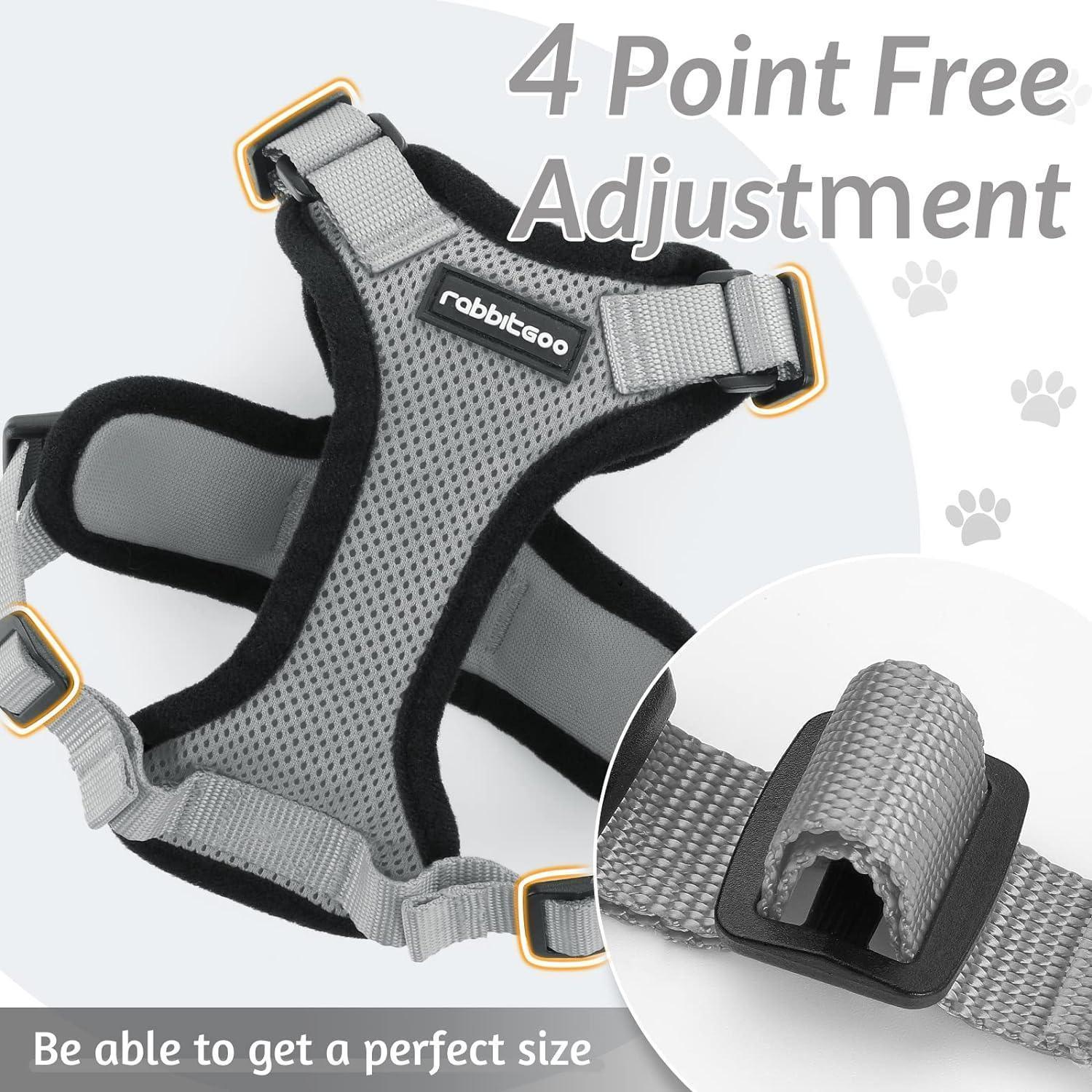 Rabbitgoo Adjustable Cat Harness and Leash Set - Grey