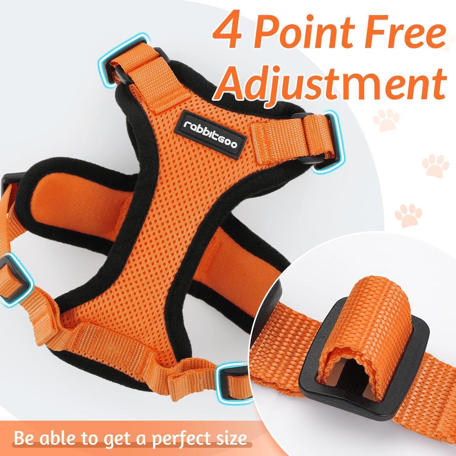 Rabbitgoo Adjustable Cat Harness and Leash Set - Orange