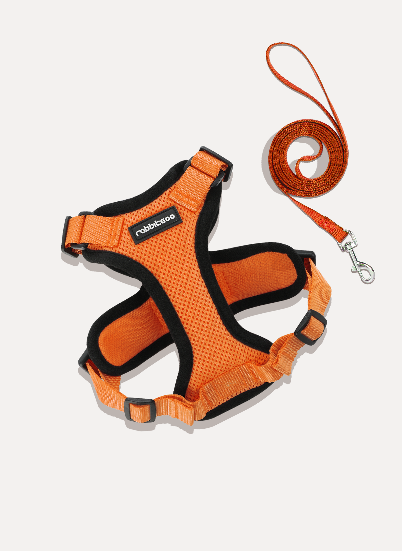 Rabbitgoo Adjustable Cat Harness and Leash Set - Orange