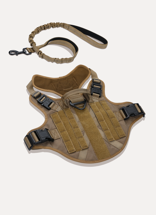 Tactical Dog Harness Vest with Handle - Tan 