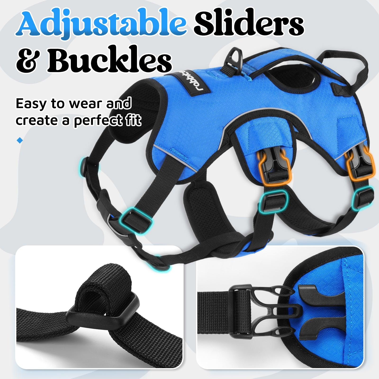 Rabbitgoo Large Dog Harness with Handle for Lifting - Blue