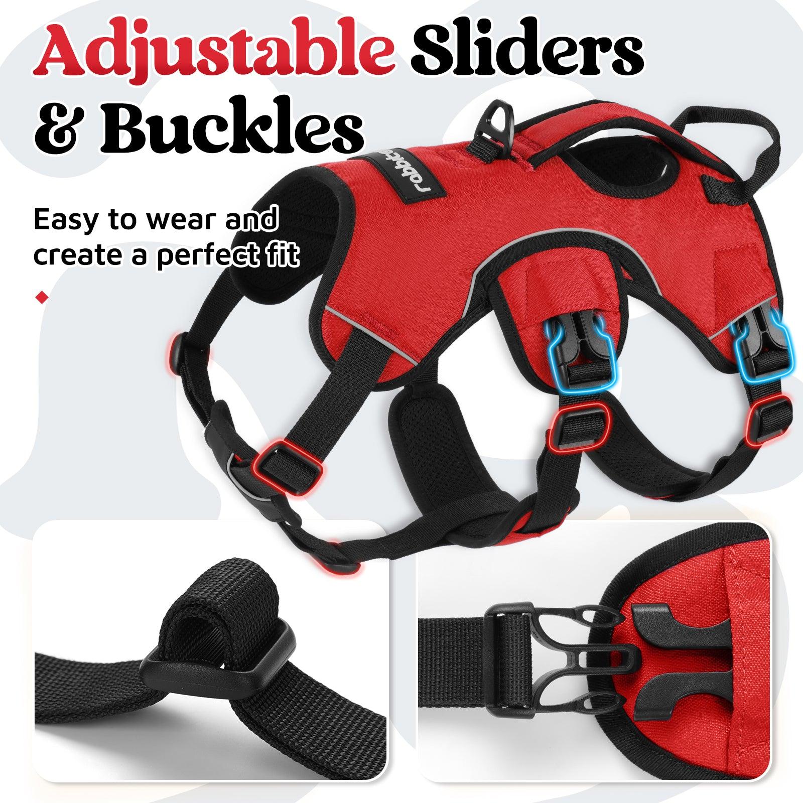 Rabbitgoo Large Dog Harness with Handle for Lifting - Red