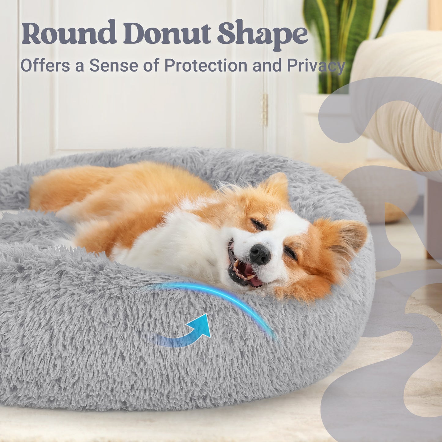 Floof Calming 24'' Dog Bed for Small Dog - Grey