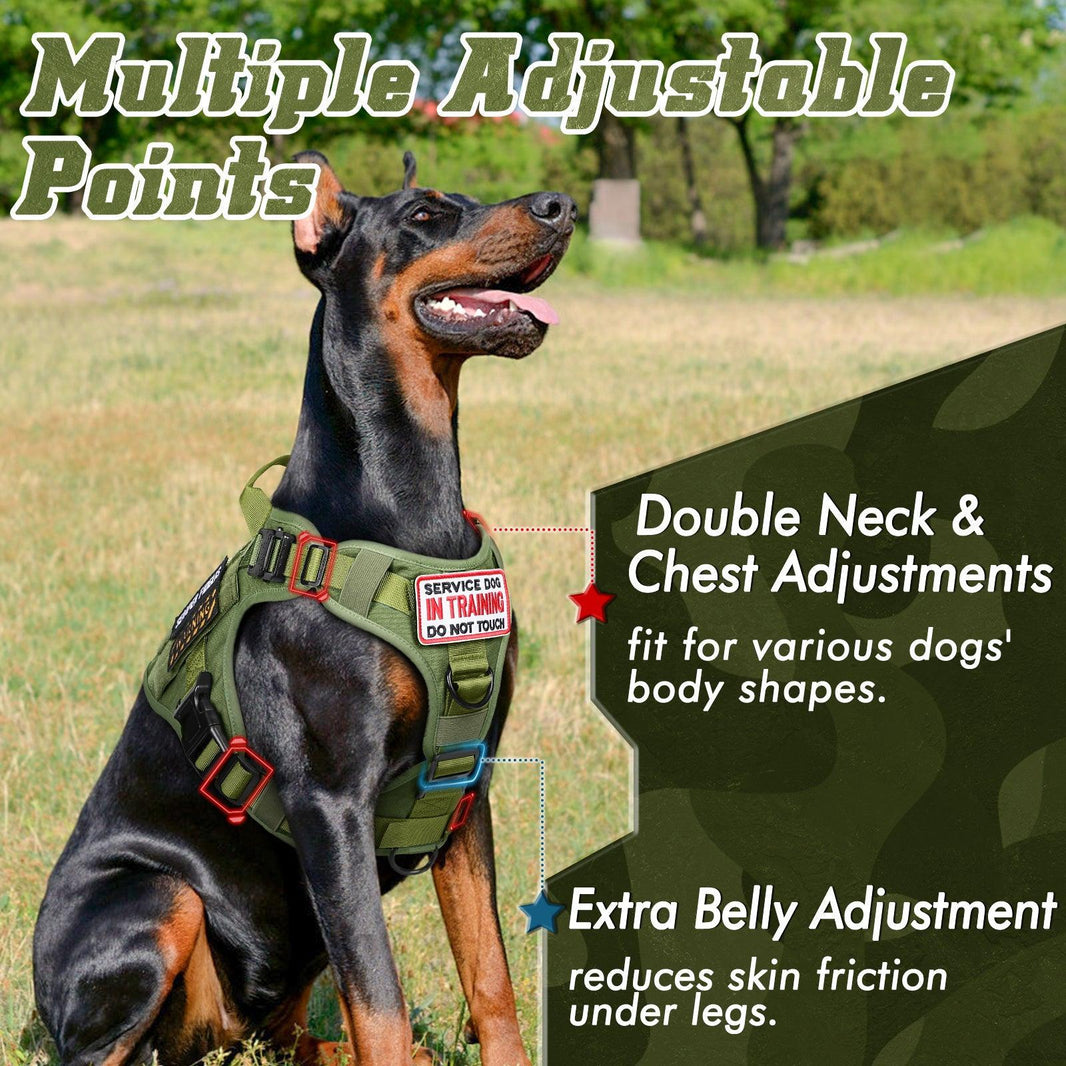 PAWTRENDER Mega Tactical Dog Harness - Green