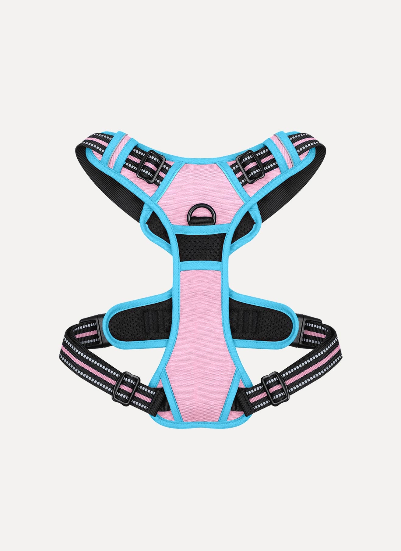 Rabbitgoo Multicolored No Pull Dog Harness - Pink & Blue
