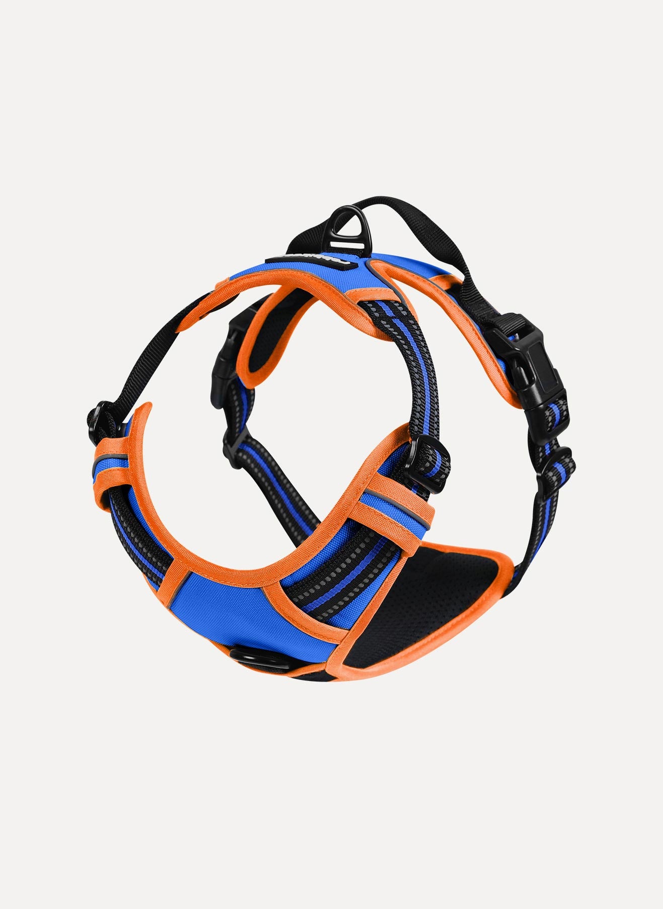 Rabbitgoo Multicolored No Pull Dog Harness - Orange & Blue