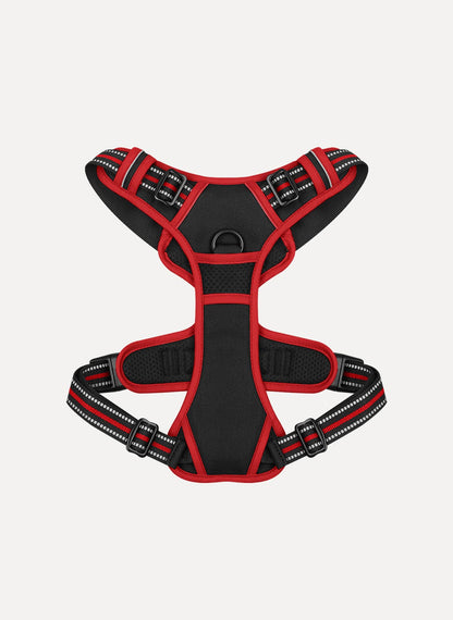 Rabbitgoo Multicolored No Pull Dog Harness - Black & Red