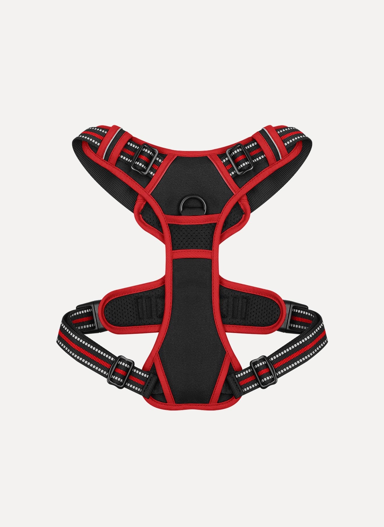 Rabbitgoo Multicolored No Pull Dog Harness - Black & Red