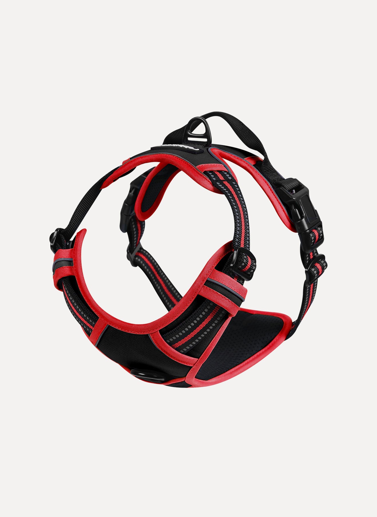 Rabbitgoo Multicolored No Pull Dog Harness - Black & Red