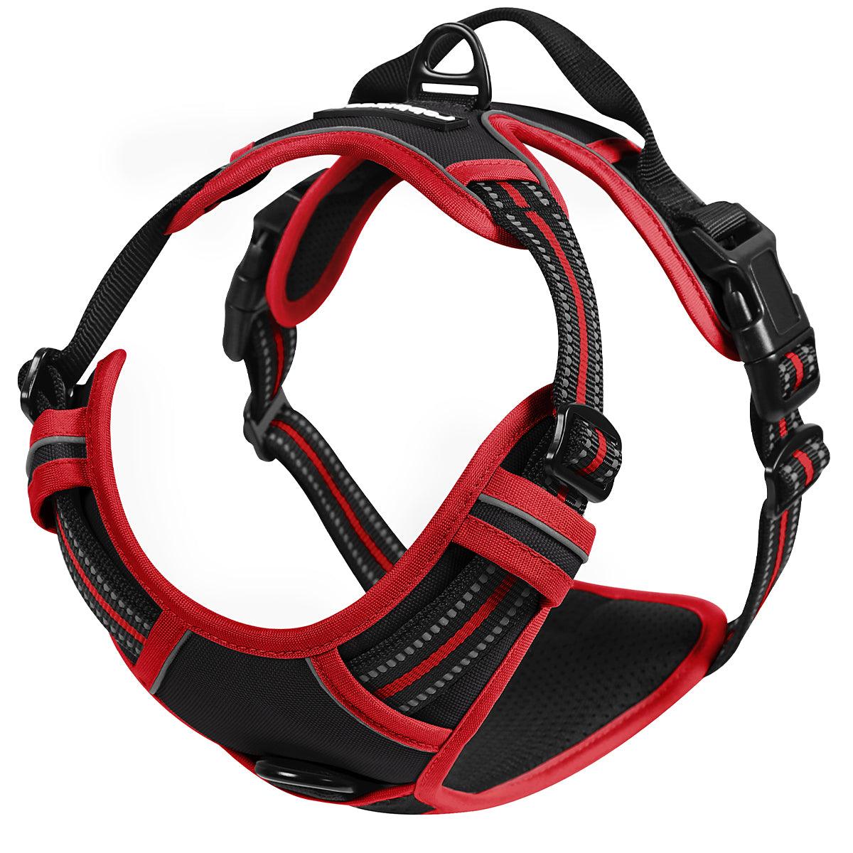 Rabbitgoo Multicolored No Pull Dog Harness - black & red