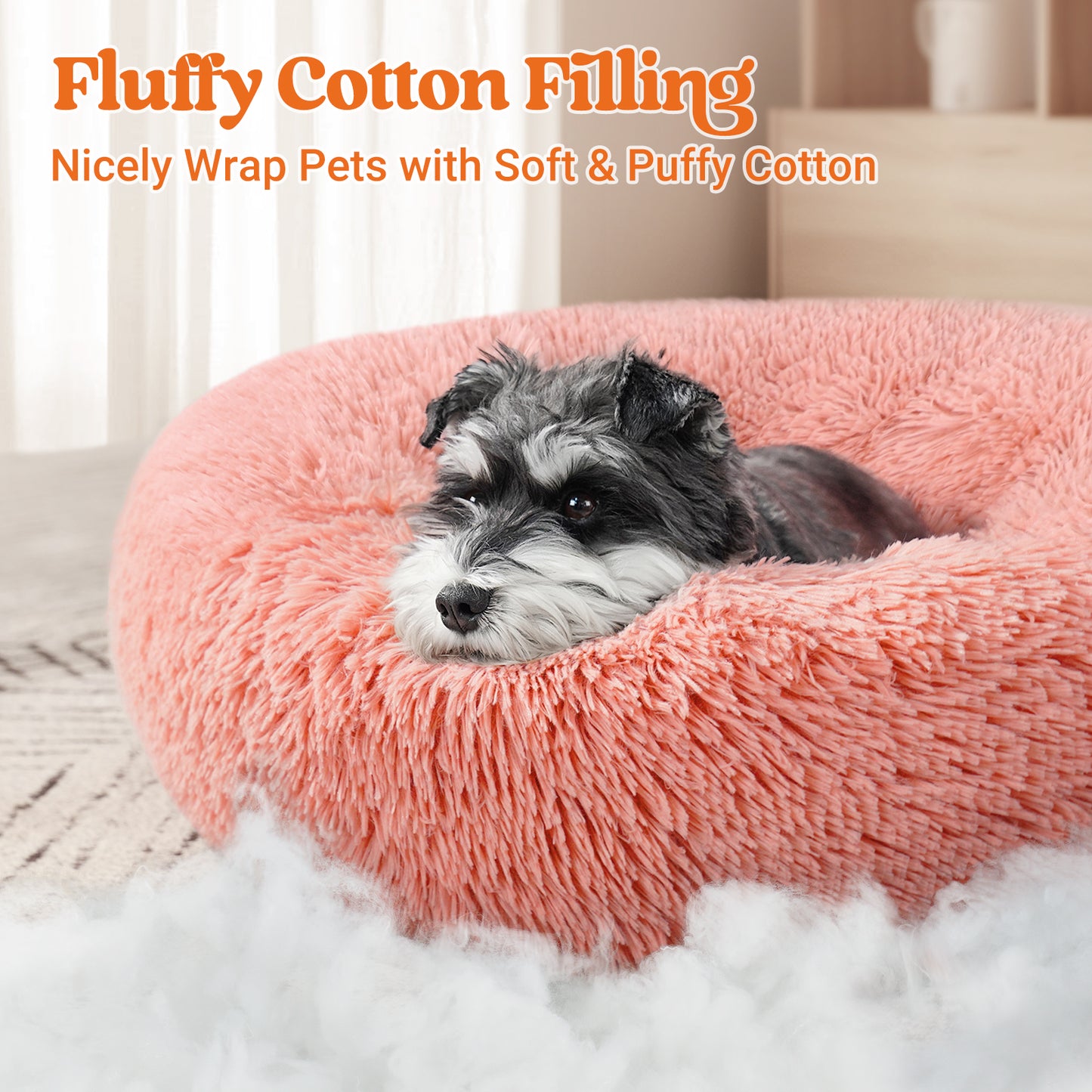 Floof Calming 24'' Dog Bed for Small Dog - Pink