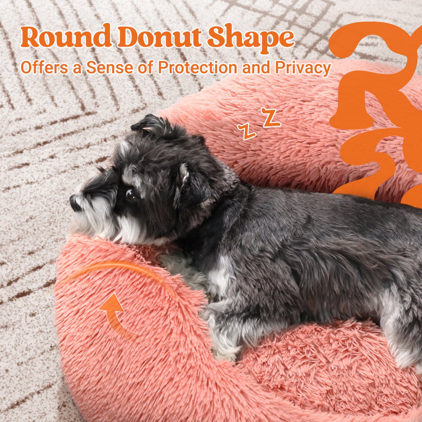 Floof Calming 24'' Dog Bed for Small Dog - Pink