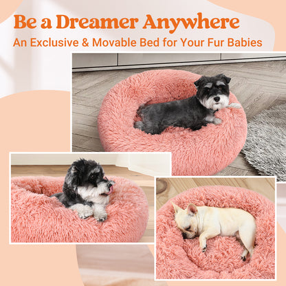 Floof Calming 24'' Dog Bed for Small Dog - Pink