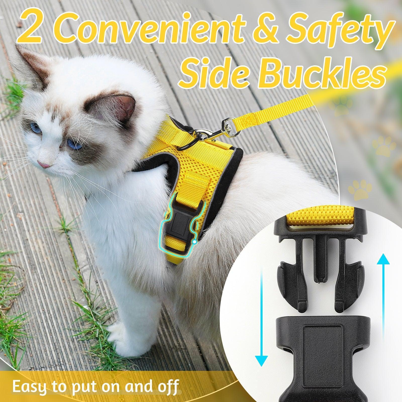 Rabbitgoo Adjustable Cat Harness and Leash Set - Yellow