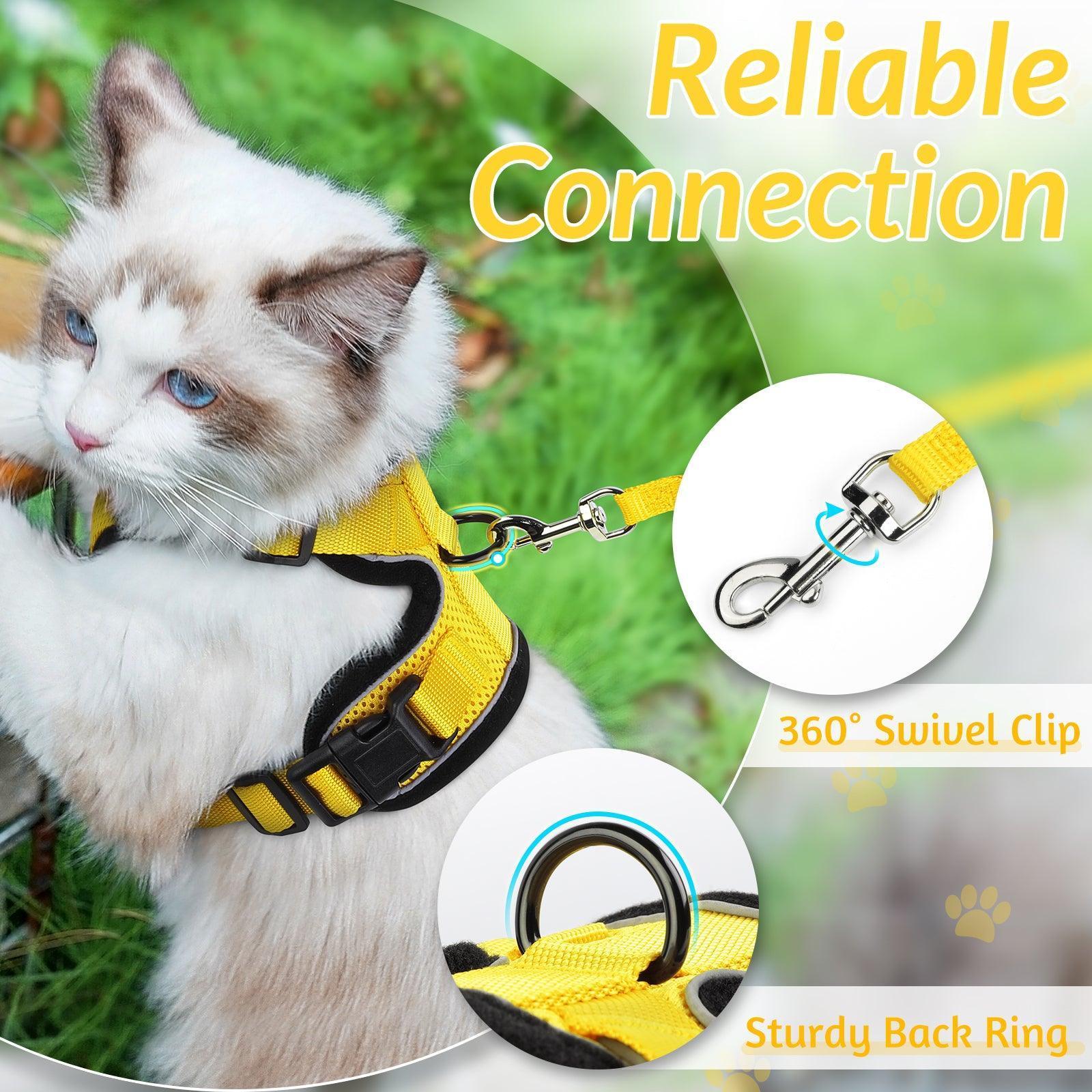 Rabbitgoo Adjustable Cat Harness and Leash Set - Yellow