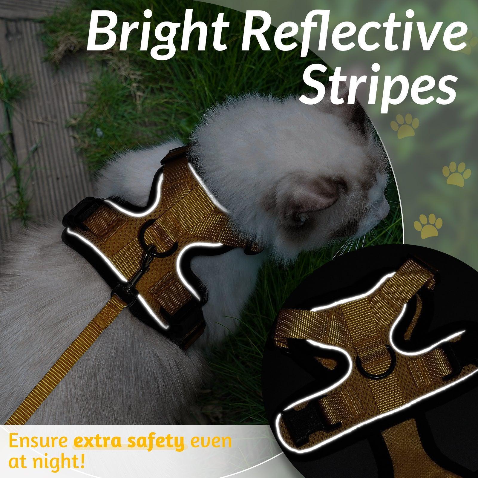 Rabbitgoo Adjustable Cat Harness and Leash Set - Yellow