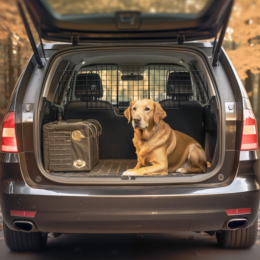 Rabbitgoo Triple Folding Adjustable Dog Car Barrier - Black