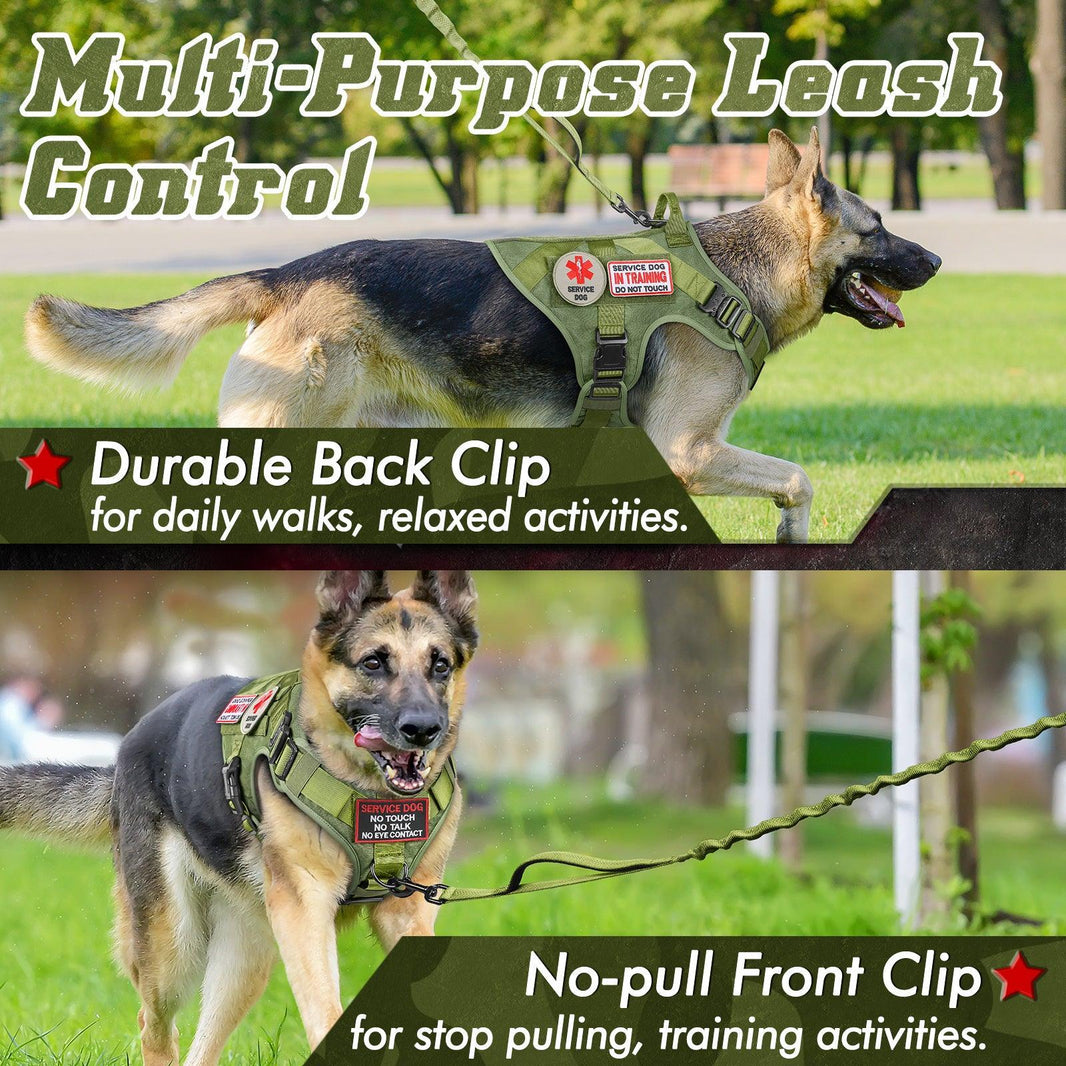 PAWTRENDER Mega Tactical Dog Harness - Green