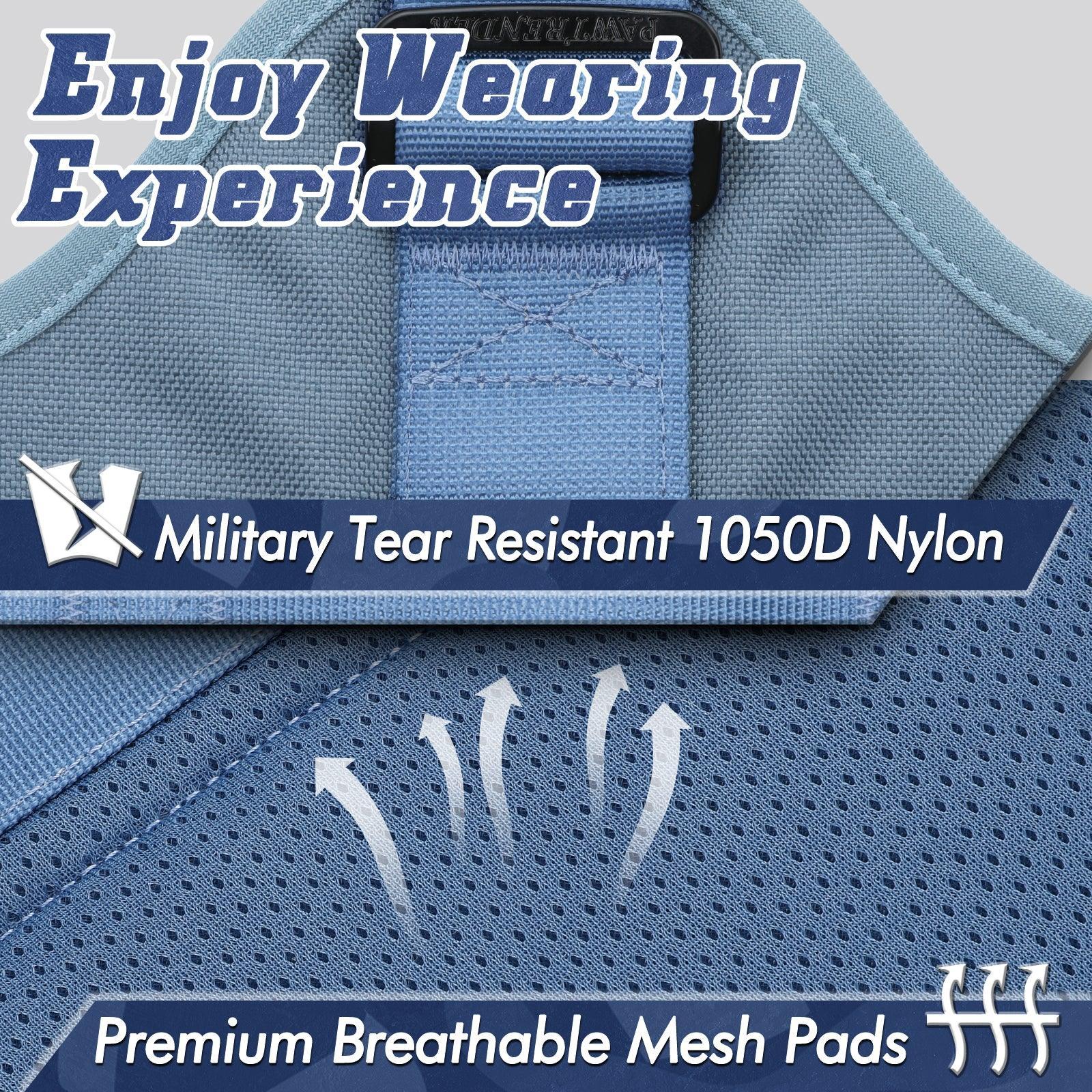 PAWTRENDER Tactical Dog Harness for Large Dogs - Blue