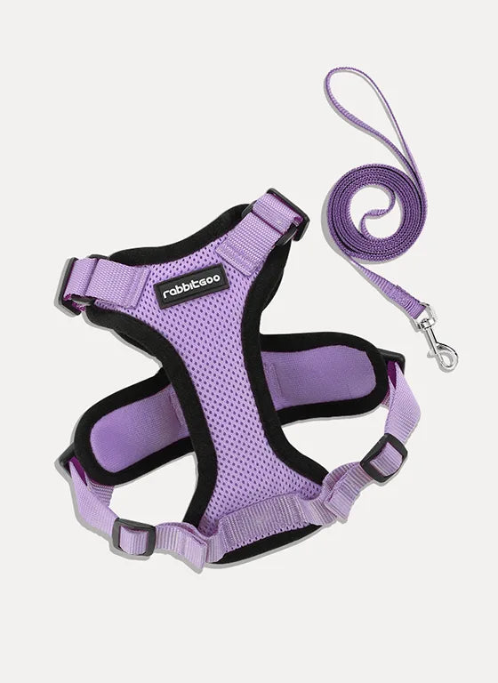 Rabbitgoo Adjustable Cat Harness and Leash Set - Light Purple