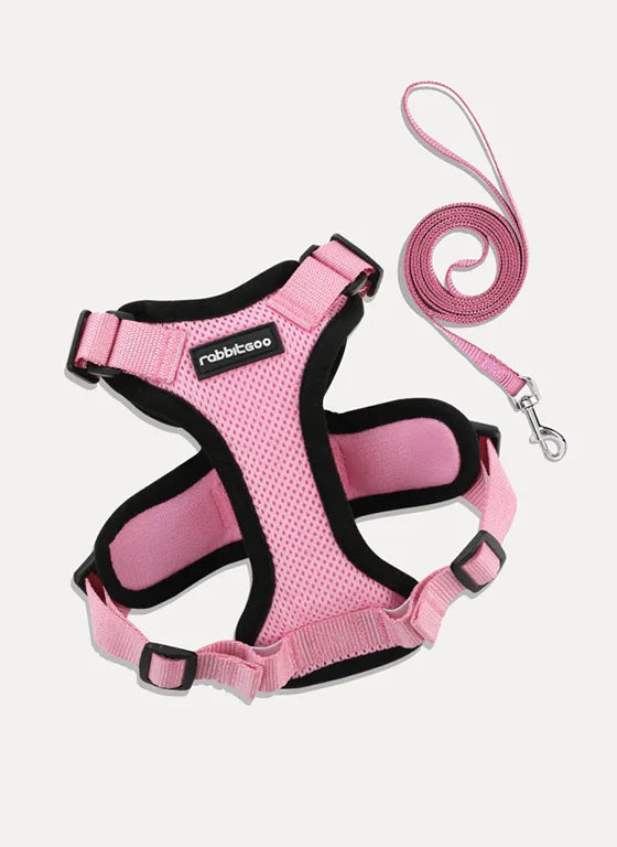Rabbitgoo Adjustable Cat Harness and Leash Set - Pink