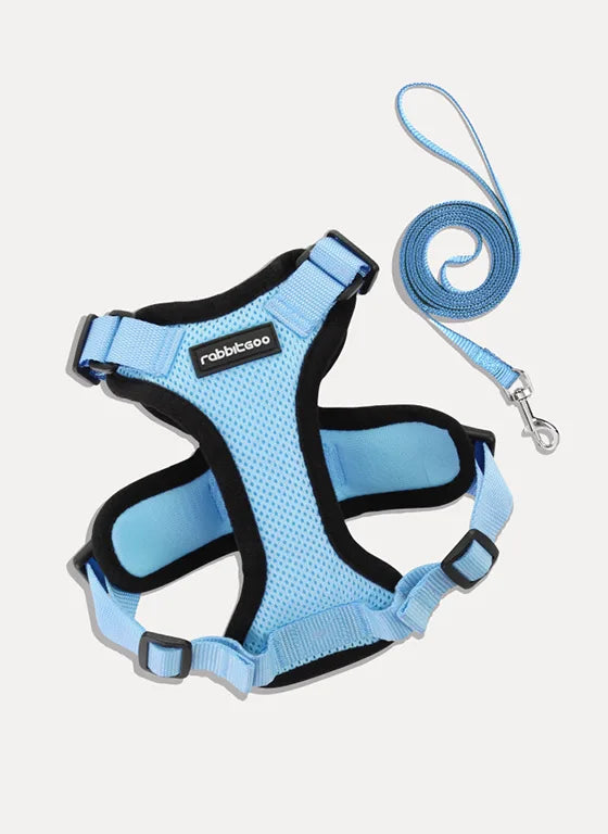 Rabbitgoo Adjustable Cat Harness and Leash Set - Light Blue