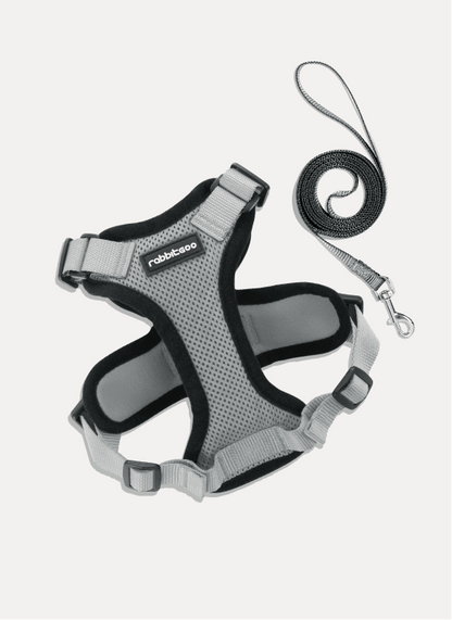Rabbitgoo Adjustable Cat Harness and Leash Set - Grey